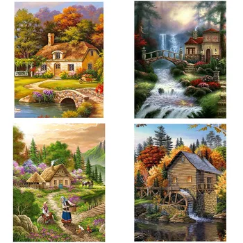 

DIY Scenery 5D Diamond Painting Forest Home Cross Stitch Landscape Diamond Embroidery Full Round Drill Wall Art Home Decor Gift
