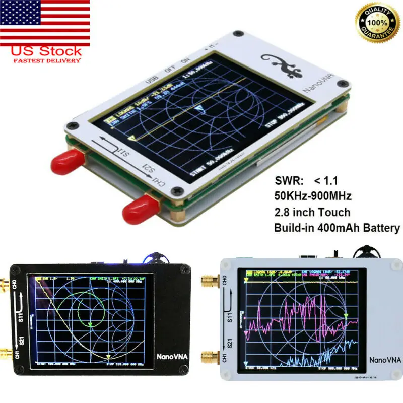 

2.8inch Screen Nanovna 50KHz-900MHz Antenna Analyzer UHF HF UV VHF Vector Network Analyzer Built-in battery