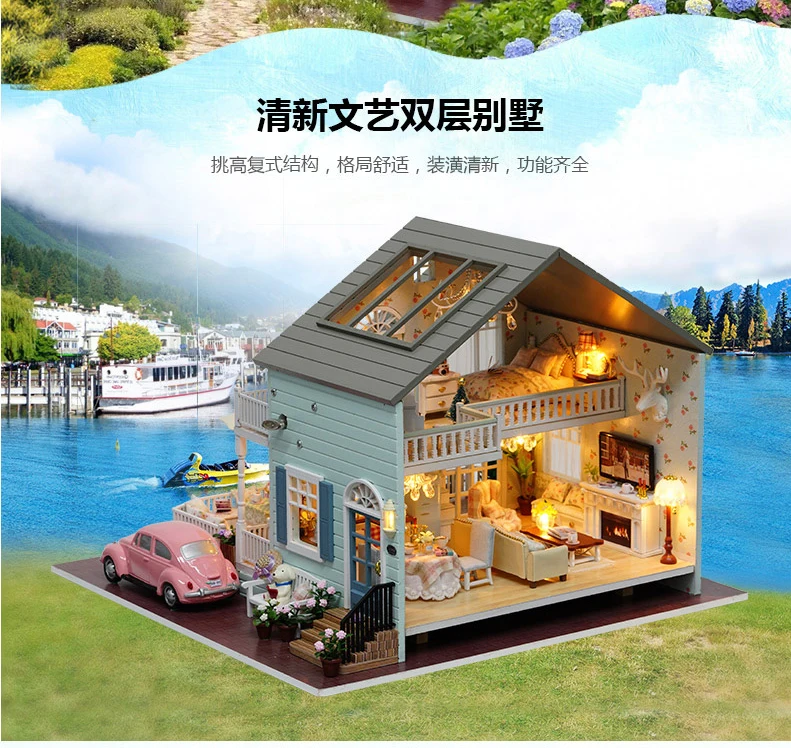 DIY for Making Adult Cabin Creative Handmade Women's Villa House Assembled Model Super Difficult Toy Gift