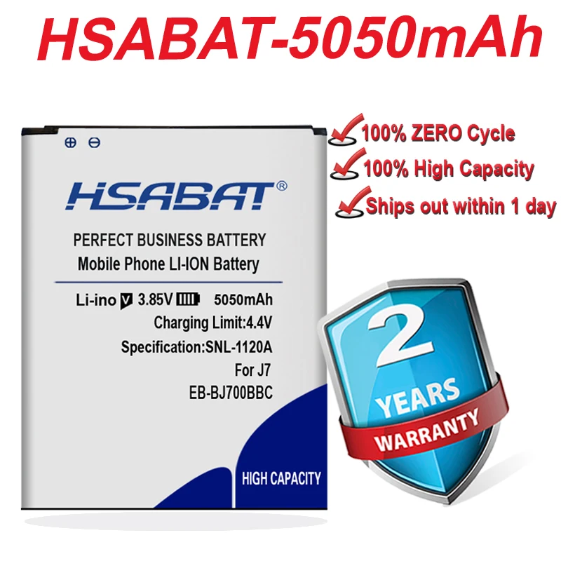 Аккумулятор HSABAT 5050 мАч для Samsung GALAXY J7 2015 J7009 J7008 J700F EB BJ700BBC J7000 J700 ON7 G6000|Аккумуляторы