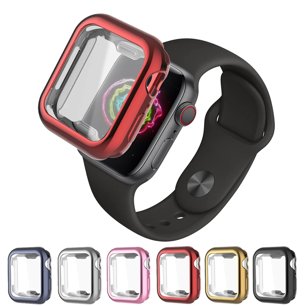 

Slim Soft TPU Case for Apple Watch Series 5 44mm 40mm Plating Protective Cover for iwatch Series 4 44mm 40mm Watch Accessories