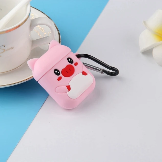 1322M8 3D чехол для наушников для AirPods 2, силиконовый чехол с милым мультяшным медведем для Apple Air pods, чехол для наушников с котом, поросенком, кольцом на палец - Цвет: 1322M8