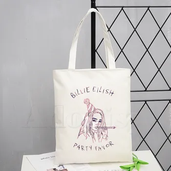 

Billie Eilish New Female Handbags Hot Selling Fashion Handbag Canvas Bag Tote Ladies Casual Shoulder Bag Reusable Shopping Bags