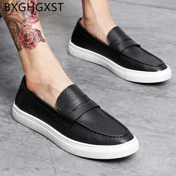 

white shoes men casual luxury summer men shoes leather Breathable loafers men designer shoes sepatu pria kulit asli zapatillas