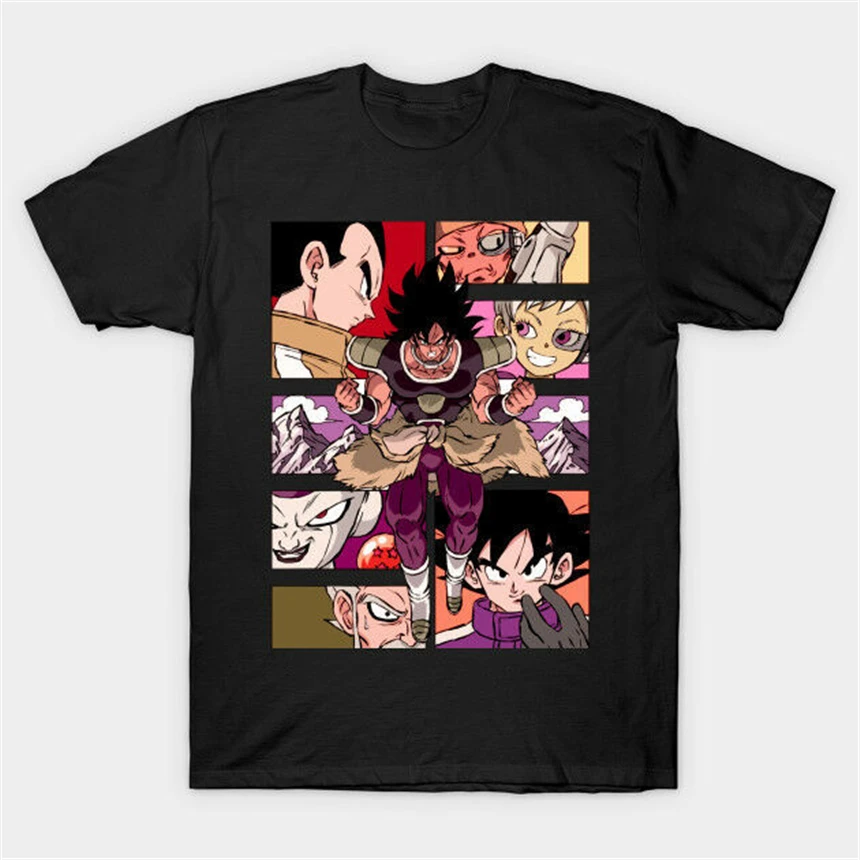 Dragon Ball Супер броли манга искусство Стиль Broly сын Goku vegeta черная футболка
