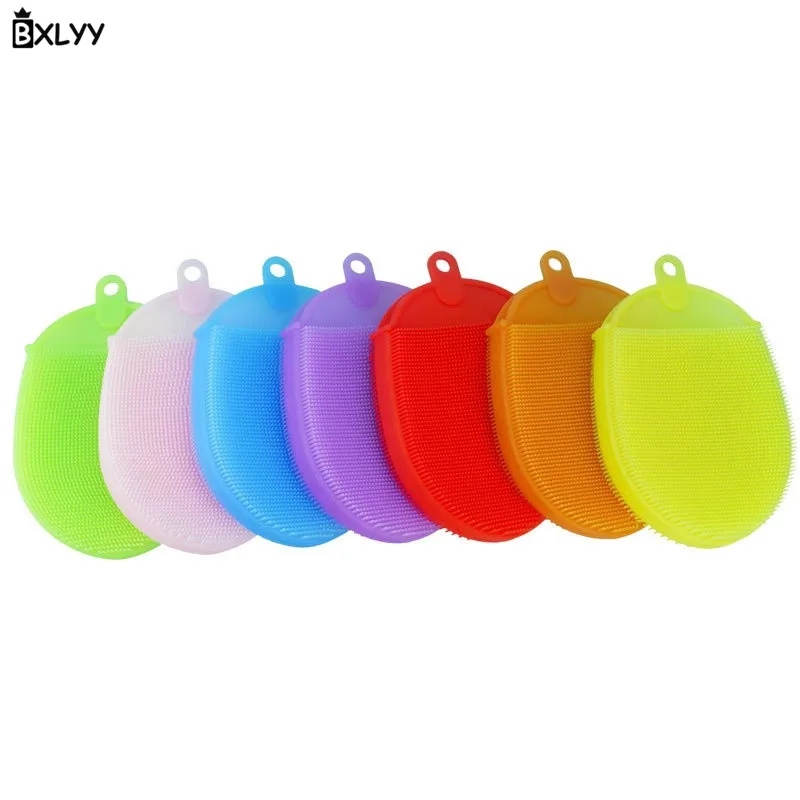 random-1pc BXLYY Горячее предложение 1 шт. силиконовая посудомоечная машина многоразовая щетка для мытья дома щетка для кастрюли кухонные аксессуары Кухонные гаджеты домашний декор. 75z - Цвет: random-1pc