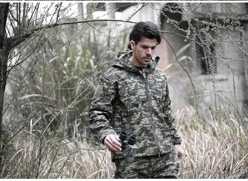 Цифровой камуфляж Тактическое Военное Снаряжение Мужская армейская куртка Softshell Водонепроницаемый охота одежда для зимних видов спорта Куртка для открытого воздуха - Цвет: 11