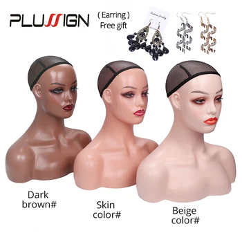 

Mannequin Head For Wig Display Realistic Mannequin Head With Eyelashes Three Color For Different Skin Model With Shoulders