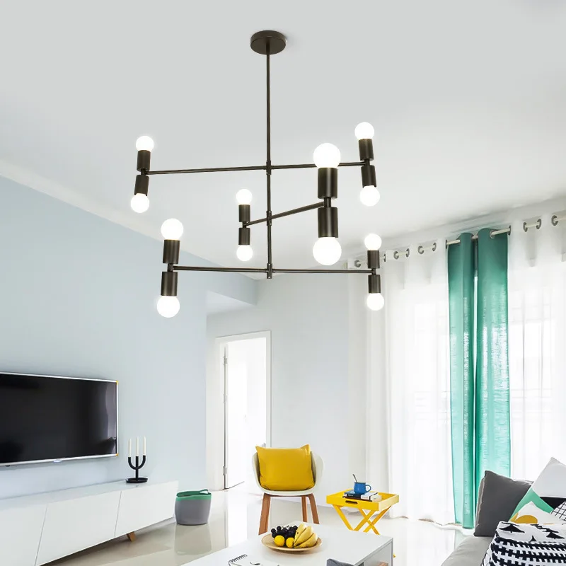 

Northern Europe Post Modern Originality Personality Copper Arts A Living Room A Chandelier Designer Model House Geometry Line A