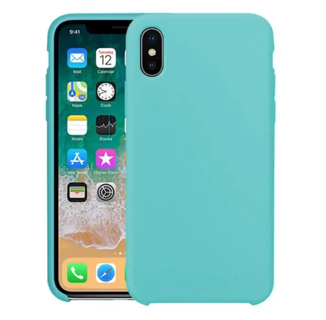 ice Sea Blue Роскошный силиконовый чехол с логотипом для iPhone 6 6s 7 8 Plus Xs Max XR X, чехол для Apple iPhone 11 Pro Max, чехол для телефона Capa - Цвет: ice Sea Blue