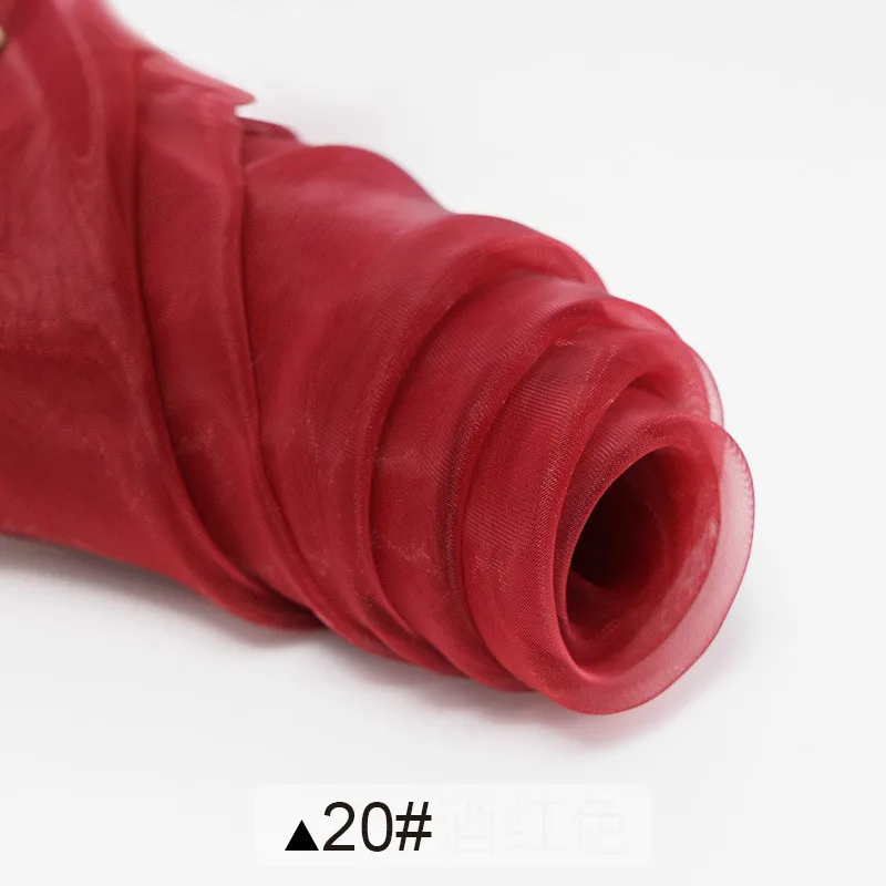 Розовая мягкая ткань для тюля, прозрачная органза, красный, черный, зеленый, бежевый, белый, синий, ширина 150 см - Цвет: 20
