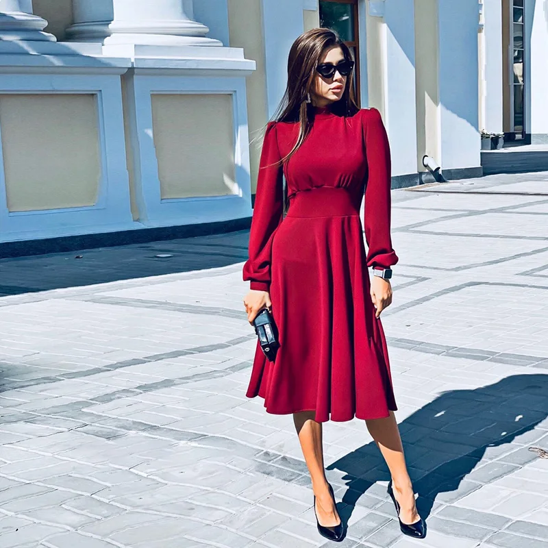 vestido midi de inverno