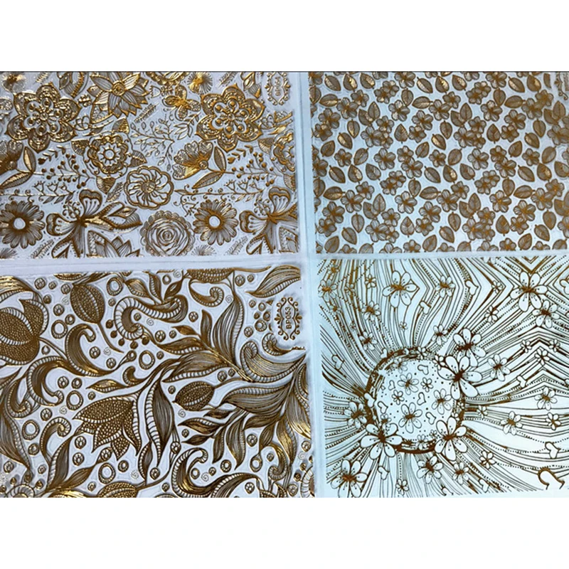 8Sheets/Set Metal openwork nail sticker nail art sequins nail metal decorations nail decals nail art accessoire nail supplies