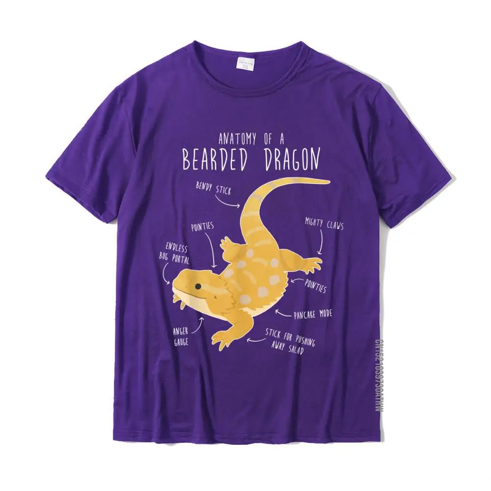  Man T Shirt Casual Classic Tops Shirts Pure Cotton Round Neck Short Sleeve Funny Tees ostern Day Drop Shipping Anatomy of a Bearded Dragon Funny Pet Reptile Lizard Lover T-Shirt__MZ19908 purple