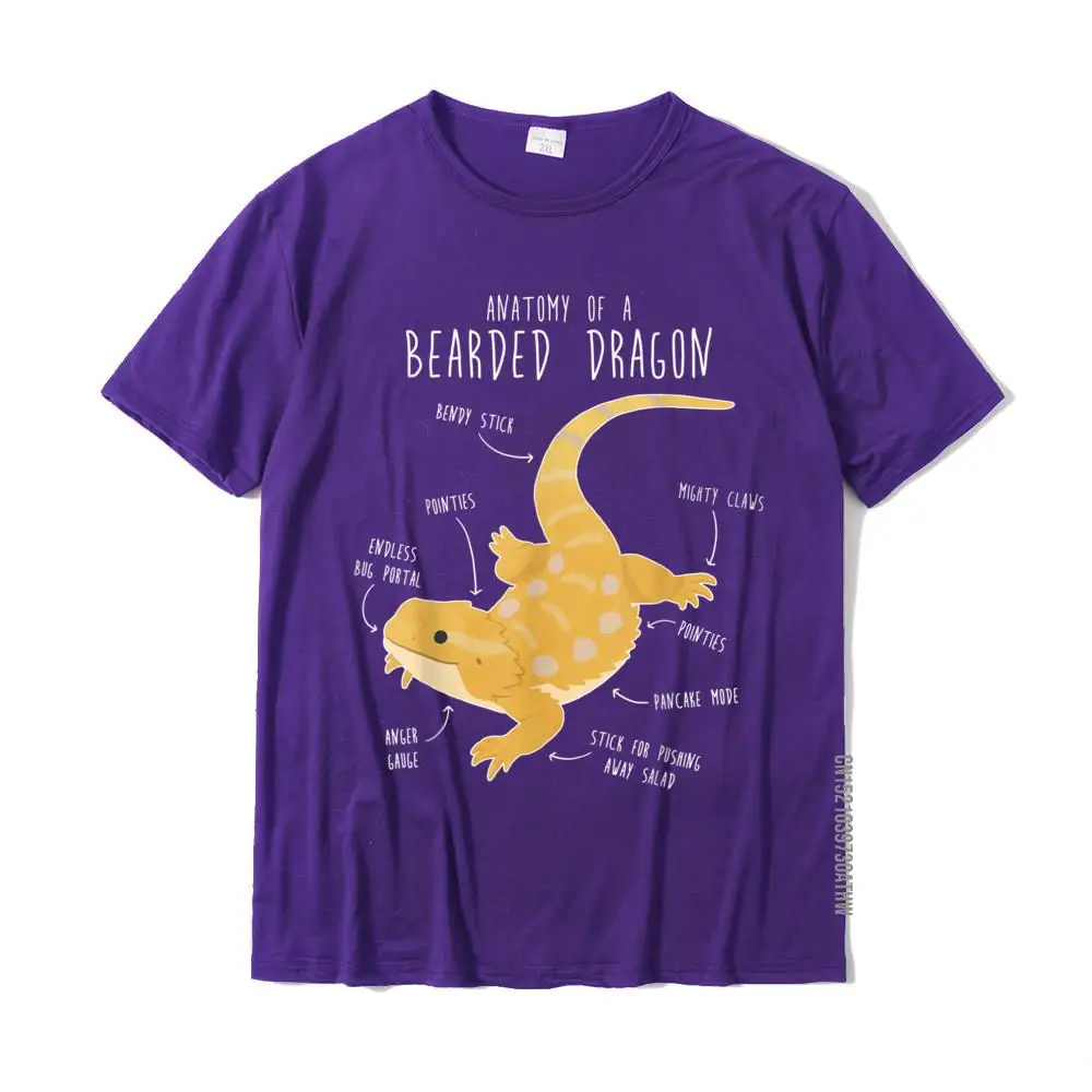 Man T Shirt Casual Classic Tops Shirts Pure Cotton Round Neck Short Sleeve Funny Tees ostern Day Drop Shipping Anatomy of a Bearded Dragon Funny Pet Reptile Lizard Lover T-Shirt__MZ19908 purple