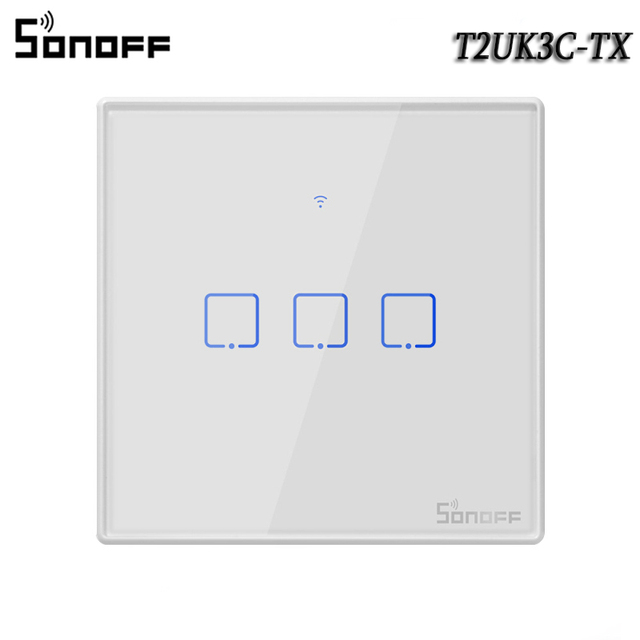 T2 Smart Wall Touch Switch EU/UK/US Smart Home 1/2/3Gang Wifi Switch, Ewelink Remote Control, Work With Alexa Google Home