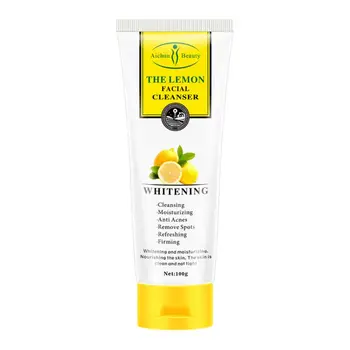 

100g Lemon Facial Cleanser Deep Cleansing Oil Control Shrink Pores Face Wash NEW
