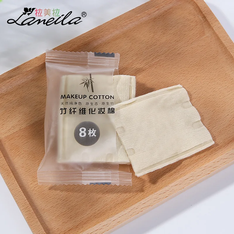 Lameila Bamboo Fabric Cotton Puff 8 Bag Individual Package Multi-functional Cotton Remover Resurrection Cotton Puff B317