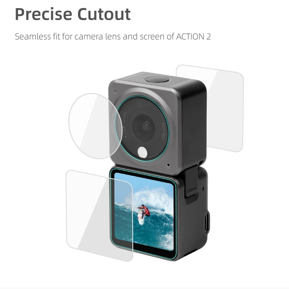 Tempered Screen Film for DJI Osmo Action 2 HD Lens Protective action camera accessory action camera protector