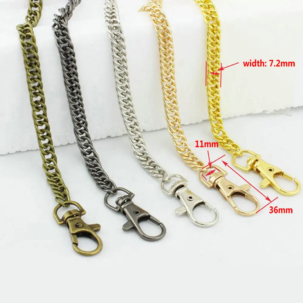 10pcs 120cm Metal Chain For Shoulder Bags Handbag Buckle Handle DIY Strap Accessories for Hardware Double Woven