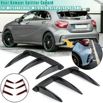 

22*15cm 1 Pair Rear Bumper Splitter Canard For Mercedes Benz W176 A200 A250 A260 A45 AMG Replacement Protection Accessories