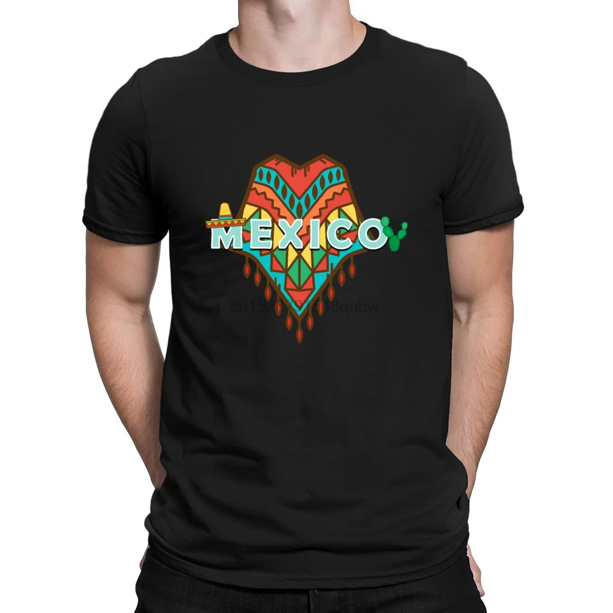 Mexico Serape Hat Cactus Souvenir Design T Shirt Character Big Sizes Gents Funny Casual Shirts Fitness Leisure Humorous Spring | Мужская