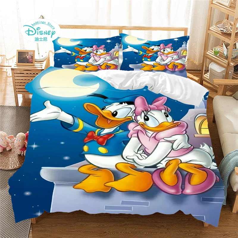 

Disney с героем мультфильма «Дональд Дак» Дейзи постельное белье набор постельного белья для детей девушка пододеяльник комплекты постельного белья Король, королева Размеры крышка