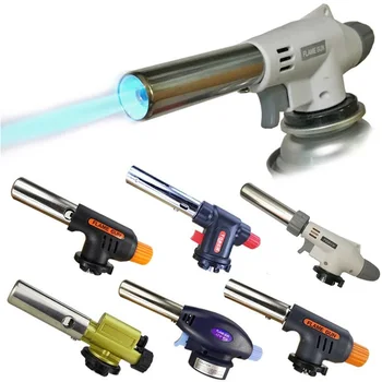 

Gas Welding Torch Flamethrower Butane Burner Automatic Ignition Baking Fire Flame Torches Welding BBQ Camping Outdoor Hiking