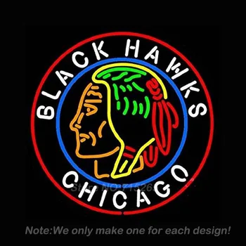 

Black hawks Chicago Neon Sign For Room neon light Custom Arcade Glass Neon Light Sign Beer Bar Glass Tubes Sexy Lamp Leopard