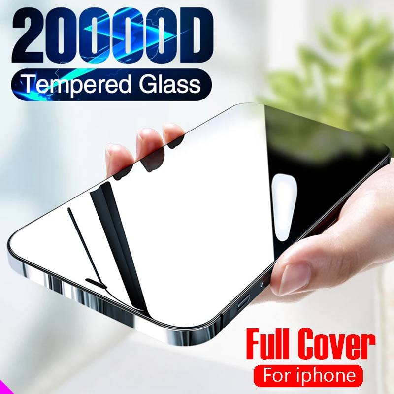 2pcs Full Cover Glass on the For iPhone X XS Max XR 12 Tempered 7 8 6 6s Plus SE 2020 11 Pro Screen Protector | Мобильные телефоны