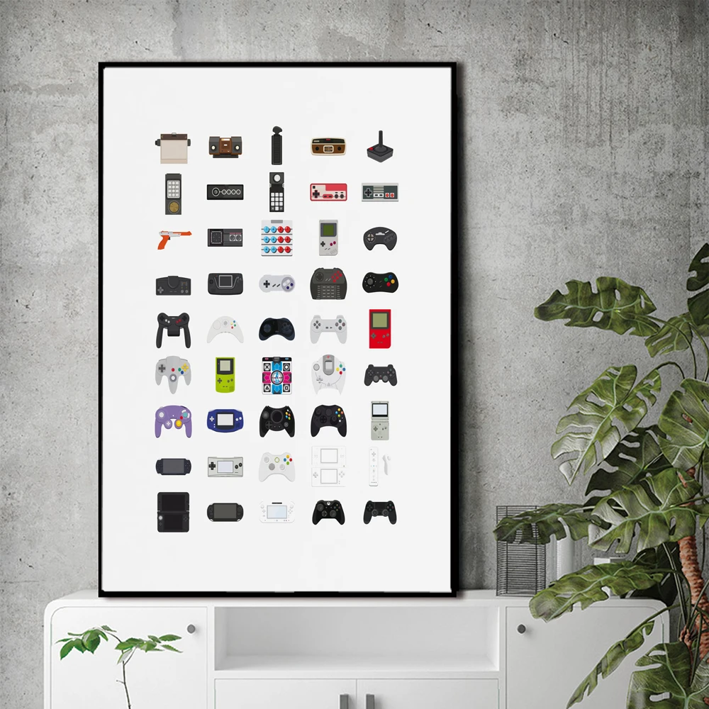 Video-Game-Controllers-Posters-and-Prints-Fathers-Day-Gift-For-Dad-Retro-Gaming-Room-Pictures-Decorative (1)