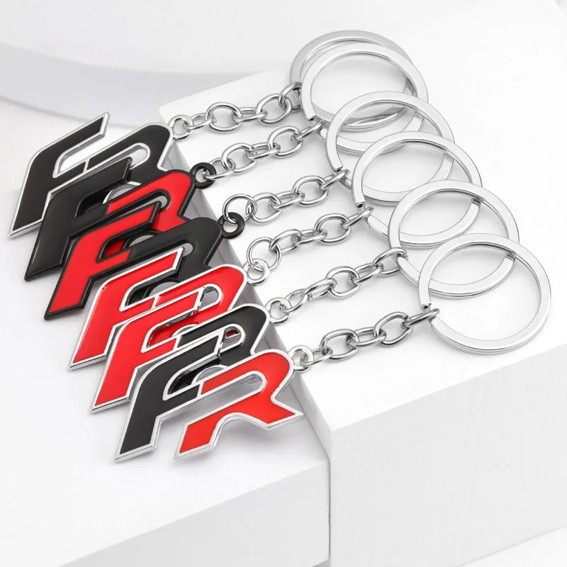 Metal Keychain Car Keychain FR Keyring Metal Key Chain Ring Holder Badge For Seat Alhambra Leon Ateca Arona Altea ltea Cupra Toledo Tarraco