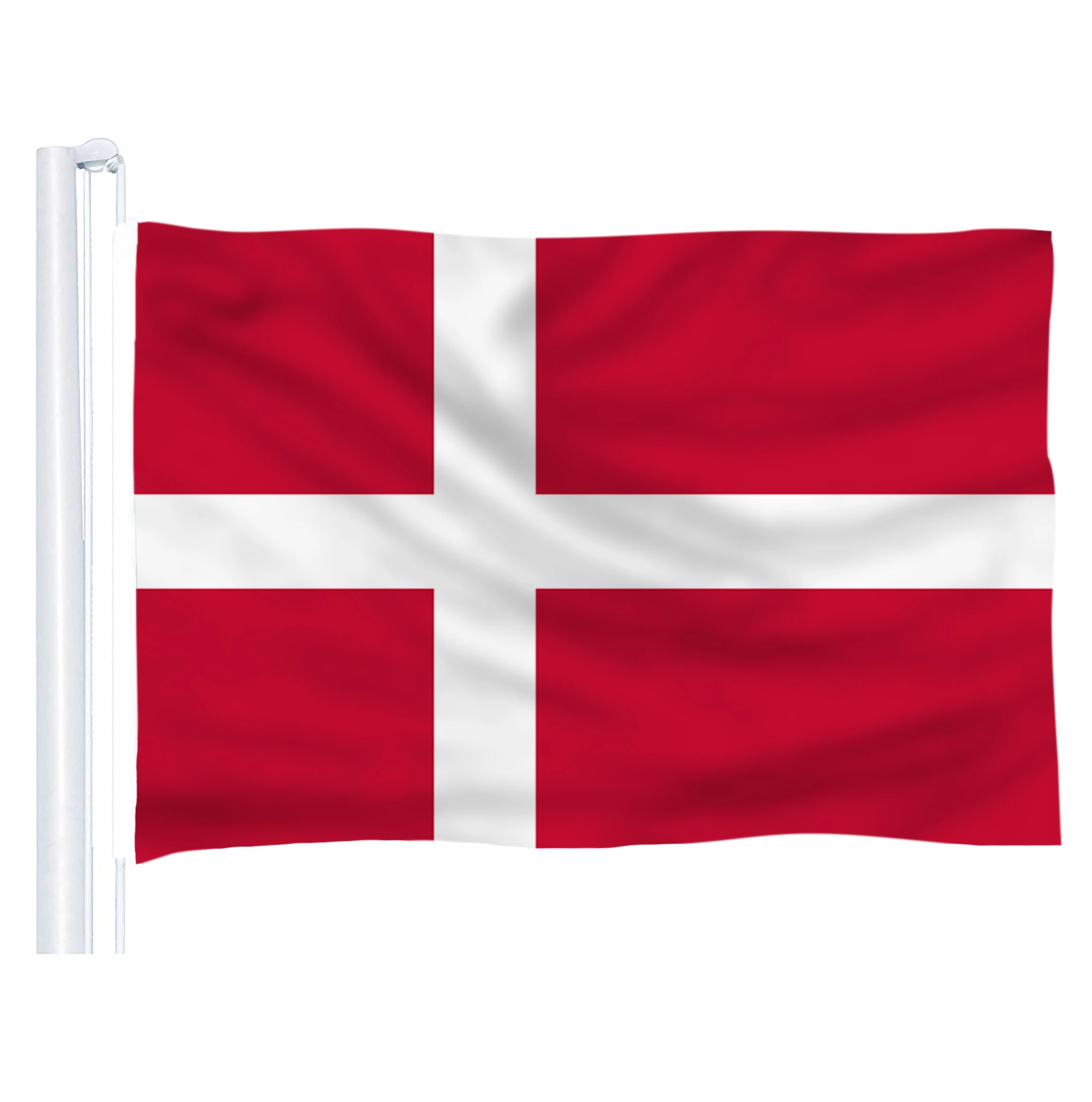 

DFLIVE Denmark Country Flag 3x5 FT Printed Polyester Fly 90x150 CM Danish DK National Banner