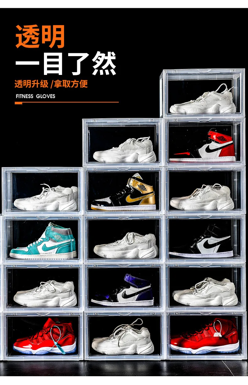 white plastic shoe rack on Manufacturers Direct Selling Thickened Shoe Box Storage Box Transparent Shoe Plastic Shoe Shoe Box Sub Shoe Rack Douyin Celebrit Storage Baskets Aliexpress