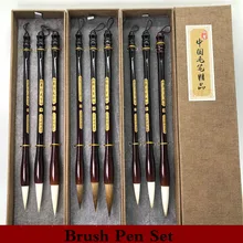 3 шт набор кистей для китайской каллиграфии, Волчья шерсть, ручка-кисть для каллиграфии для двустильных рисования, ручка-кисть для письма Tinta China Caligrafia