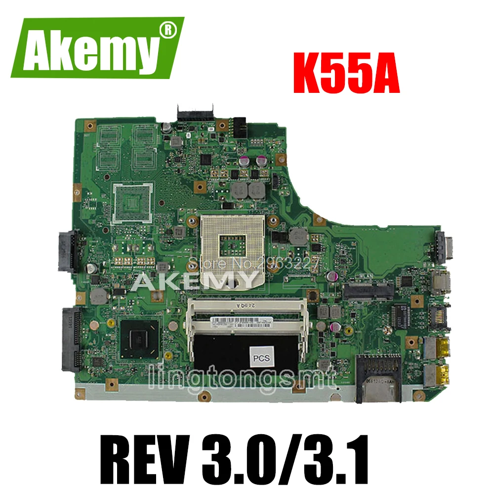 K55A материнская плата Rev 3 0/3 1 HM76 чипсет для For Asus K55VD ноутбука тест на материнскую