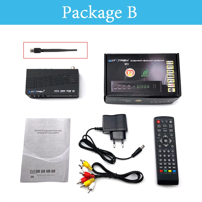 M3 N WIFI Satxtrem M3 Dvb t2 ТВ-тюнер Dvb C телеприставка комбо digitale terrestre tdt приемник DVB T/T2 с AC3 PVR HD ТВ DVB-T2 декодер - Цвет: M3 N WIFI
