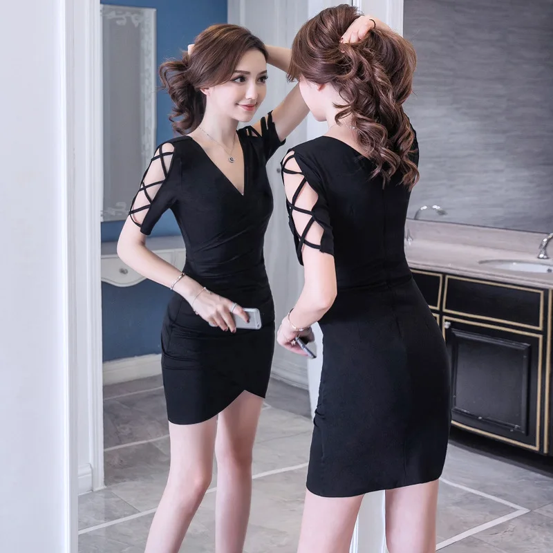 

Summer 2018 New Style Women's Korean-style Slim Fit Slimming Base Skirt Elegant Sexy Sheath Dress Summer