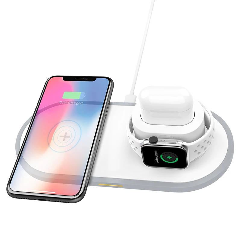 3 в 1 Беспроводное зарядное устройство для Apple Watch 4 2 быстрое airpods iPhone X XS MAX 8 QI