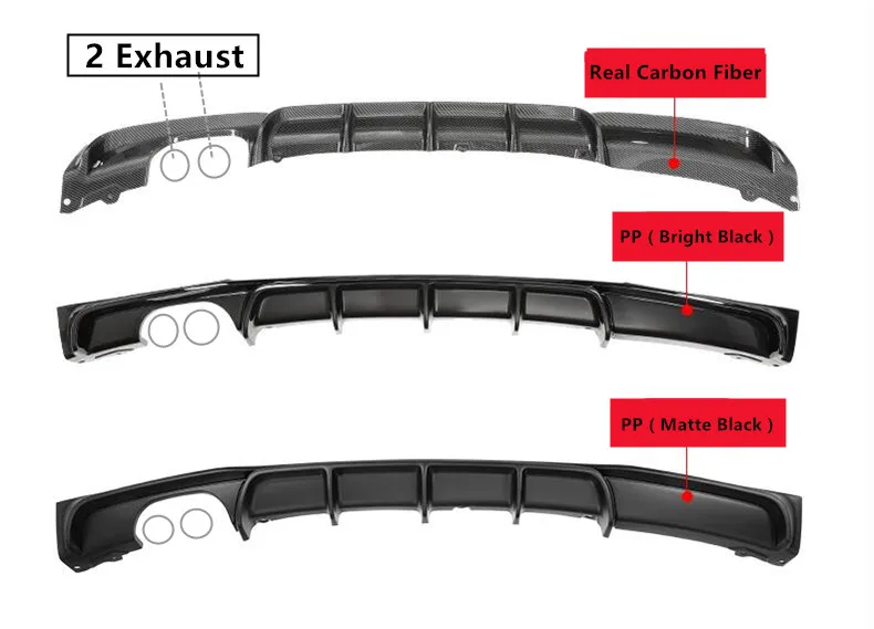 Для BMW 3 серии F30 F35 2012- передний и задний спойлер диффузор высокого качества из углеродного волокна PP черный Модификация аксессуары