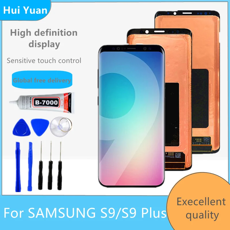 

AMOLED Replacement for SAMSUNG Galaxy S9 S9+ LCD Touch Screen Digitizer with Frame S9 Plus LCD G960 G965 display