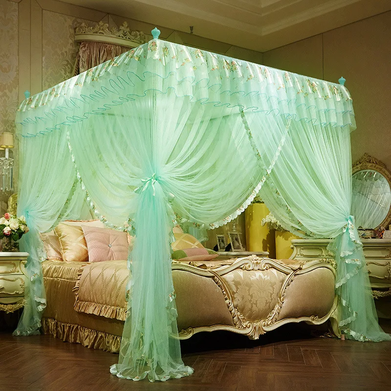 

Mosquito Net Square Top Mosquito Net Rough Encryption 3-door Floor-type Palace Students Non-Zipper Nantong
