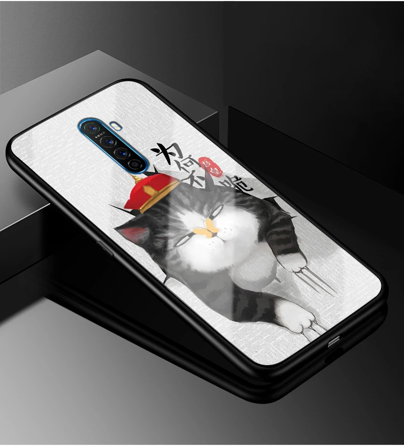 Для Oppo Reno Ace чехол PC Пластиковый стеклянный чехол для телефона черный ТПУ бампер чехол для Oppo Reno Ace чехол RenoAce 6,5 дюймов Coque - Цвет: 12