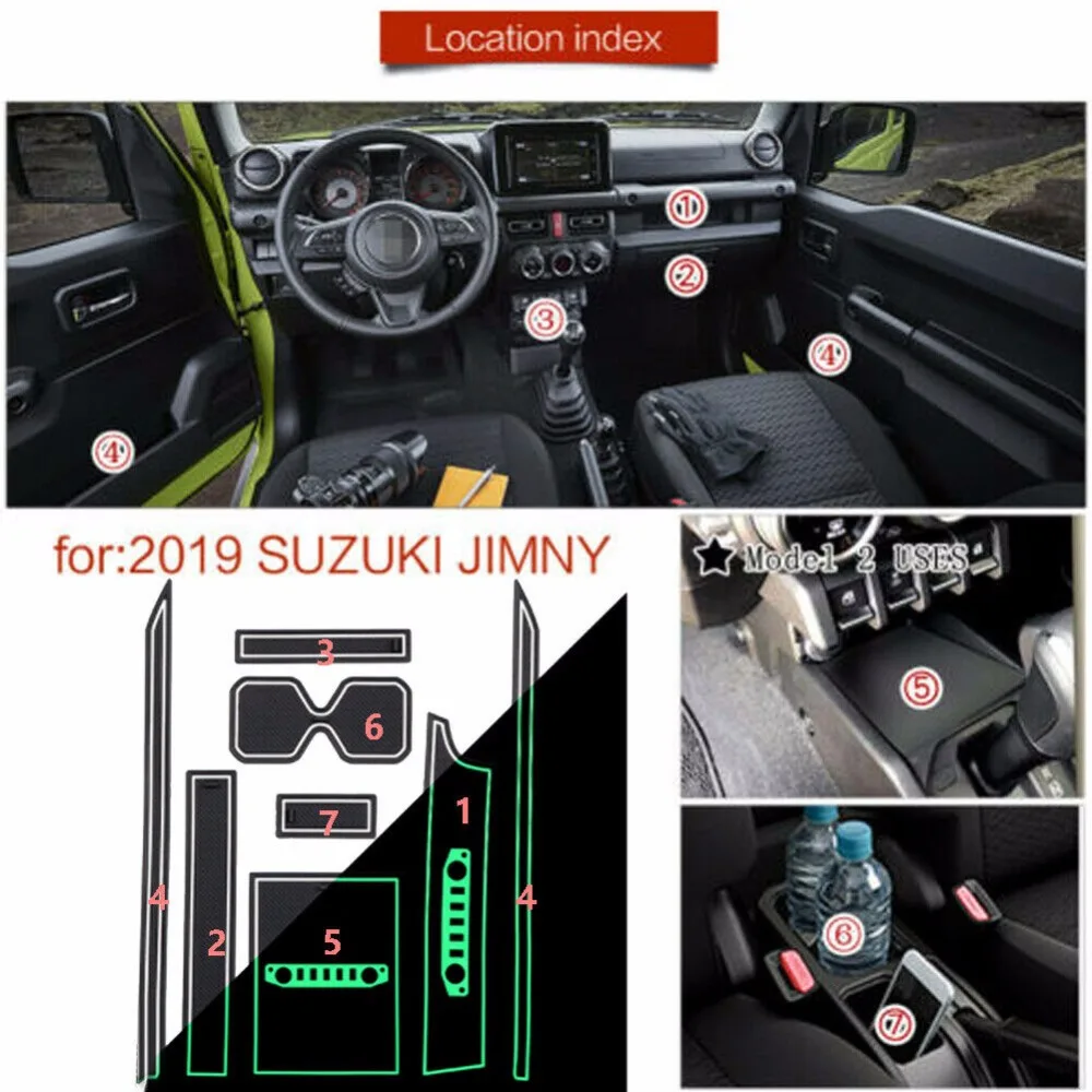 Для Suzuki JIMNY JB64W правая дверь внутренняя чашка для воды Нескользящая подставка слот латексный устойчивый к царапинам ящик для хранения коврики аксессуары