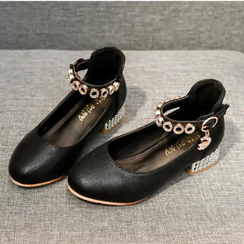 Сандалии принцессы для девочек, детская обувь для девочек, модельные туфли на высоком каблуке, блестящие летние сандалии для вечеринки, свадьбы, детская обувь