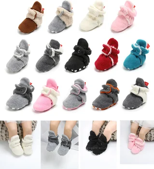 

Winter Baby Boy Girl Socks Shoes Baby Booties Easy Wear Tight Hook&loop Infant Newborn Walking Fluff Warm Moccasins Zapatos Bebe