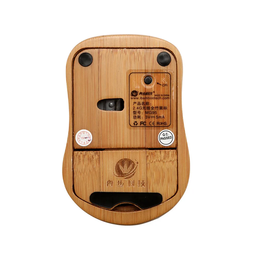 Мышь геймер Беспроводная портативная Мобильная мышь бамбуковая Беспроводная оптическая Защита окружающей среды антирадиационная мышь Laptop-L812