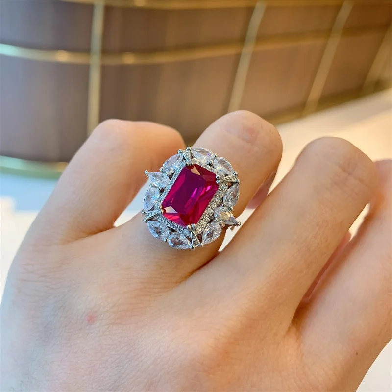 

New Style Ladies Noble Temperame 3 Kinds Large Particles AAA Cubic Zirconia Adjustable Rings Fashion Cute Jewelry for Women Gift