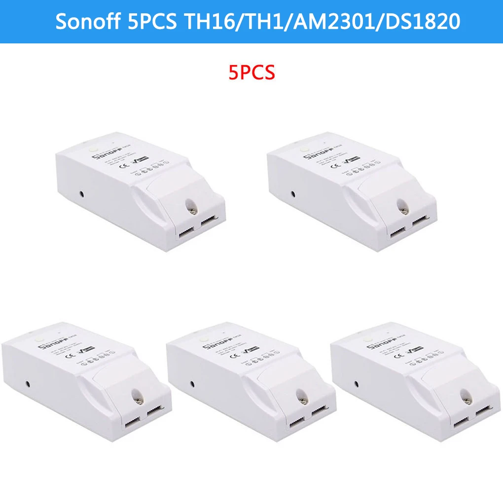5 шт. Sonoff TH16 TH10 WiFi умный переключатель AM2301 датчик температуры и влажности DS1820 водонепроницаемый датчик температуры влажности