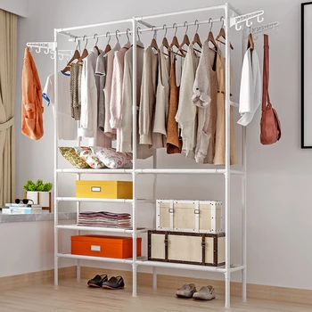 

1PC Multifunctional Garment Rack Metal Clothes Coat Shoe Storage Shelf Practical Clothes Drying Hanger Clothes Stand